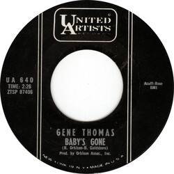 Gene Thomas Baby's Gone USED VINYL 7INCH 45 RPM SINGLE STYRENE
