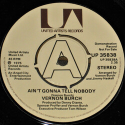 Vernon Burch Ain't Gonna Tell Nobody USED VINYL 7INCH PROMO