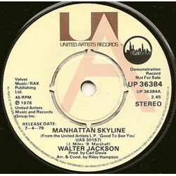 Walter Jackson Manhattan Skyline USED VINYL 7INCH 45 RPM SINGLE PROMO