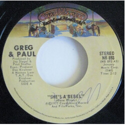 Greg Evigan / Paul Shaffer She's A Rebel USED VINYL 7INCH 45 RPM SINGLE