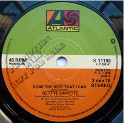 Bettye Lavette Doin' The Best That I Can USED VINYL 7INCH 45 RPM SINGLE PROMO