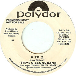 Steve Gibbons Band A To Z USED VINYL 7INCH 45 RPM PROMO STYRENE STEREO
