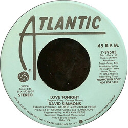 David Simmons (2) Love Tonight USED VINYL 7INCH 45 RPM PROMO