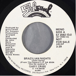 Gary Criss Brazilian Nights USED VINYL 7INCH 45 RPM SINGLE PROMO STYRENE STEREO MONO