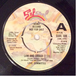 Love Committee Law And Order / Where Will It End USED VINYL 7INCH 45 RPM PROMO