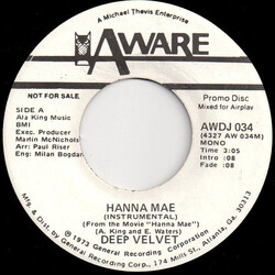 Deep Velvet (2) Hanna Mae (Instrumental) USED VINYL 7INCH 45 RPM PROMO STEREO MONO