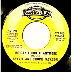 Sylvia Robinson / Chuck Jackson We Can't Hide It Anymore USED VINYL 7INCH 45 RPM SINGLE PROMO