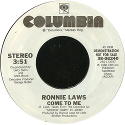 Ronnie Laws Come To Me USED VINYL 7INCH 45 RPM PROMO