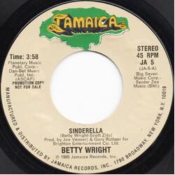 Betty Wright Sinderella USED VINYL 7INCH 45 RPM SINGLE PROMO STYRENE STEREO