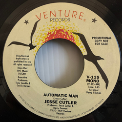 Jesse Cutler Automatic Man USED VINYL 7INCH 45 RPM PROMO STYRENE STEREO MONO
