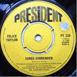 Felice Taylor Suree-Surrender USED VINYL 7INCH 45 RPM
