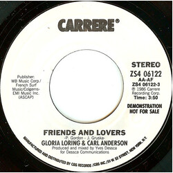 Gloria Loring / Carl Anderson Friends And Lovers USED VINYL 7INCH 45 RPM PROMO STYRENE STEREO