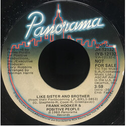Frank Hooker & Positive People Like Sister And Brother USED VINYL 7INCH 45 RPM PROMO STYRENE STEREO MONO