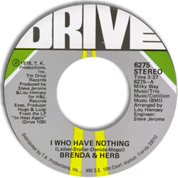 Brenda & Herb I Who Have Nothing USED VINYL 7INCH 45 RPM