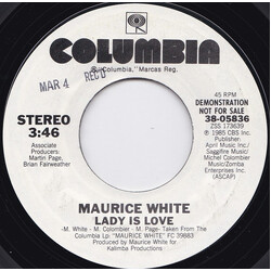 Maurice White Lady Is Love USED VINYL 7INCH 45 RPM PROMO