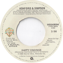 Ashford & Simpson Happy Endings / Make It To The Sky USED VINYL 7INCH SINGLE