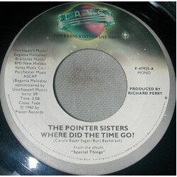 Pointer Sisters Where Did The Time Go USED VINYL 7INCH 45 RPM SINGLE PROMO