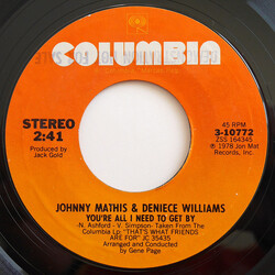 Johnny Mathis / Deniece Williams You're All I Need To Get By / You're A Special Part Of My Life USED VINYL 7INCH 45 RPM SINGLE STYRENE
