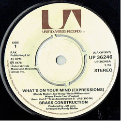 Brass Construction What's On Your Mind (Expressions) USED VINYL 7INCH 45 RPM STEREO