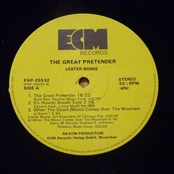 Lester Bowie The Great Pretender Vinyl LP USED