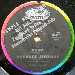 Strange Advance We Run USED VINYL 7INCH 45 RPM SINGLE PROMO