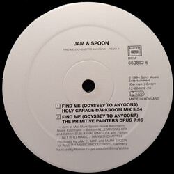 Jam & Spoon Find Me (Odyssey To Anyoona) (Remix II) USED VINYL 12INCH 33 S RPM