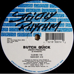 Butch Quick Under Pressure USED VINYL 12INCH 33 S RPM
