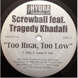 Screwball Too High, Too Low / Real Niggaz USED VINYL 12INCH 33 S RPM