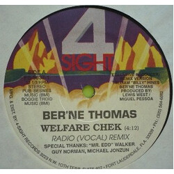 Ber'ne Thomas Welfare Chek USED VINYL 12INCH 33 S RPM