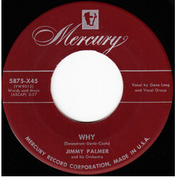 Jimmy Palmer And His Orchestra Wait 'Til The Sun Shines Nelly/ Why USED VINYL 7INCH 45 RPM