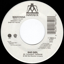 Madonna Bad Girl USED VINYL 7INCH 45 RPM SINGLE