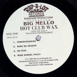 Bone Hard Productions / Big Mello Hot Club Wax USED VINYL 12INCH 33 S RPM PROMO SAMPLER