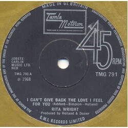 Rita Wright I Can't Give Back The Love I Feel For You USED VINYL 7INCH 45 RPM SINGLE REISSUE