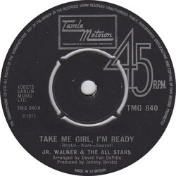 Junior Walker & The All Stars Take Me Girl, I'm Ready USED VINYL 7INCH 45 RPM SINGLE