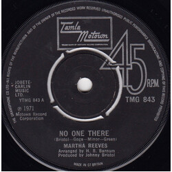 Martha Reeves No One There / (I've Given You) The Best Years Of My Life USED VINYL 7INCH 45 RPM SINGLE