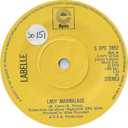 Labelle Lady Marmalade USED VINYL 7INCH 45 RPM SINGLE STEREO