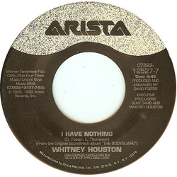 Whitney Houston I Have Nothing USED VINYL 7INCH 45 RPM SINGLE