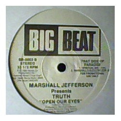 Marshall Jefferson / Truth (2) Open Our Eyes USED VINYL 12INCH 33 S RPM PROMO