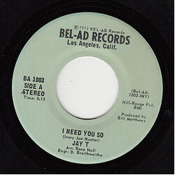 Jay T (5) I Need You So / The Road Ahead USED VINYL 7INCH SINGLE