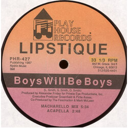 Lipstique Boys Will Be Boys USED VINYL 12INCH 33 S RPM
