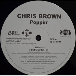 Chris Brown (4) Poppin' USED VINYL 12INCH SINGLE PROMO