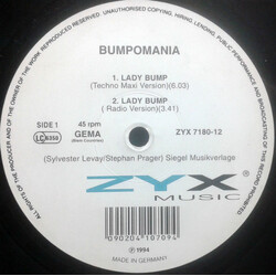 Bumpomania Lady Bump USED VINYL 12INCH 45 RPM
