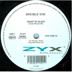 Double You Heart Of Glass USED VINYL 12INCH 45 RPM MAXI-SINGLE