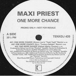 Maxi Priest One More Chance USED VINYL 12INCH PROMO 33 S RPM