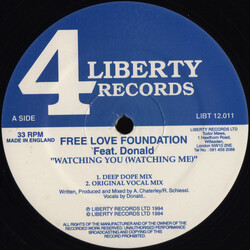 Free Love Foundation / Donald (8) Watching You (Watching Me) USED VINYL 12INCH 33 S RPM