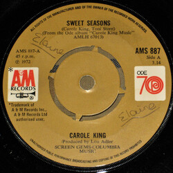 Carole King Sweet Seasons USED VINYL 7INCH 45 RPM SINGLE