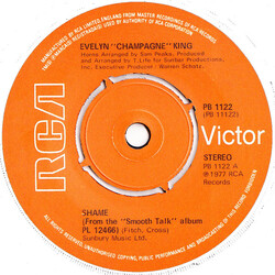 Evelyn King Shame USED VINYL 7INCH 45 RPM SINGLE