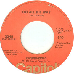Raspberries Go All The Way USED VINYL 7INCH 45 RPM SINGLE REPRESS