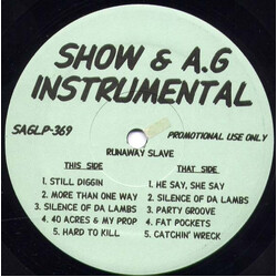 Showbiz & A.G. Runaway Slave (Instrumentals) Vinyl LP USED