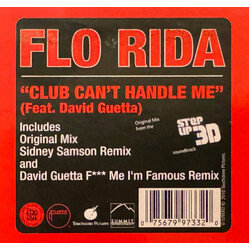 Flo Rida / David Guetta Club Can't Handle Me USED VINYL 12INCH 33 S RPM MAXI-SINGLE